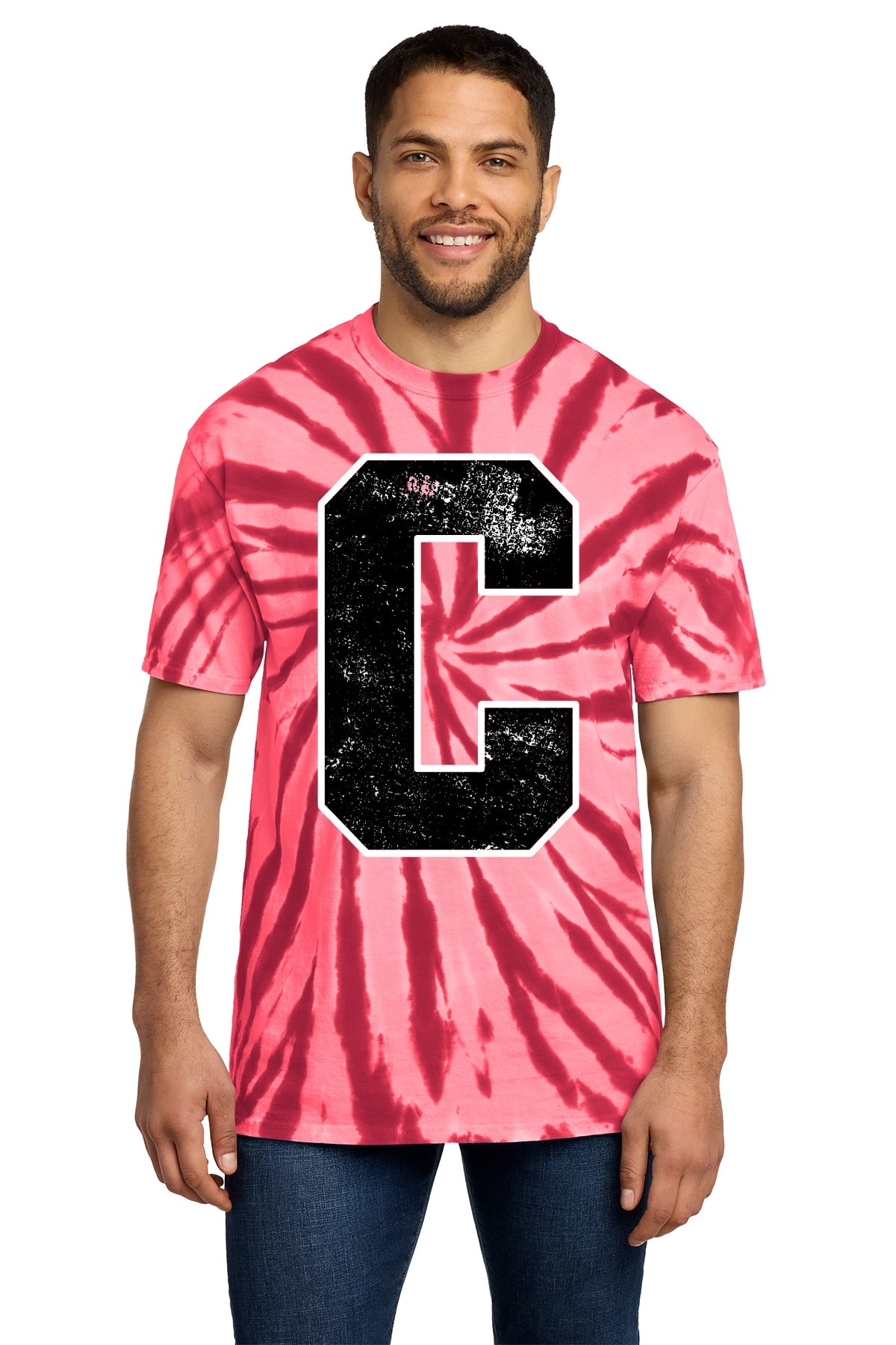 Channahon Spiritwear: Big Letter Red TieDye