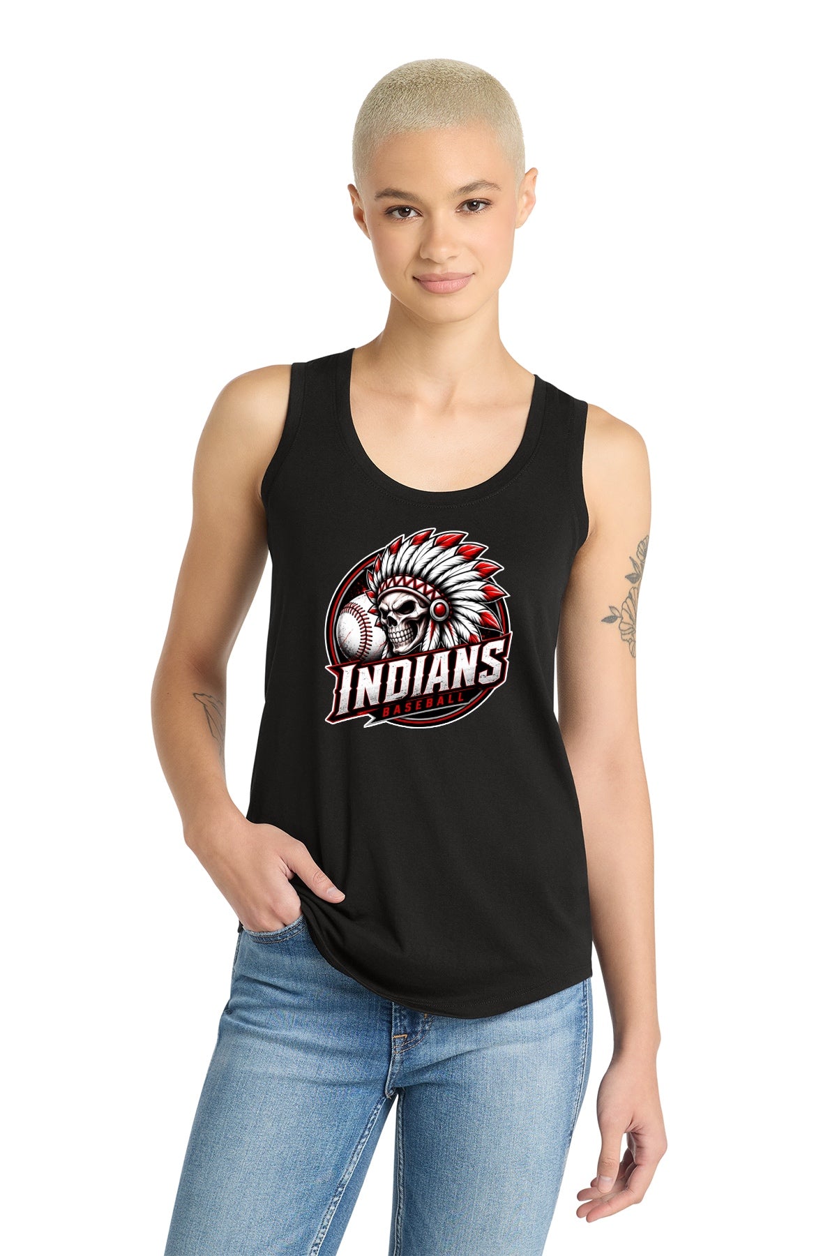 7U/9U Channahon Indians Baseball: Women's Racerback Tank