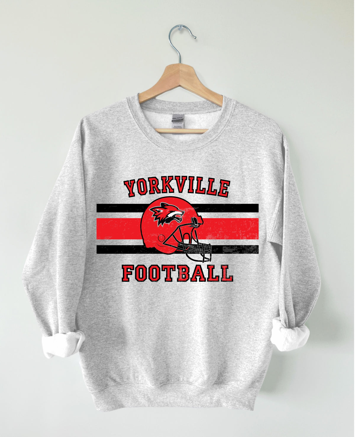 Yorkville Spiritwear: Horizontal Bars - Football (Comfort Colors)