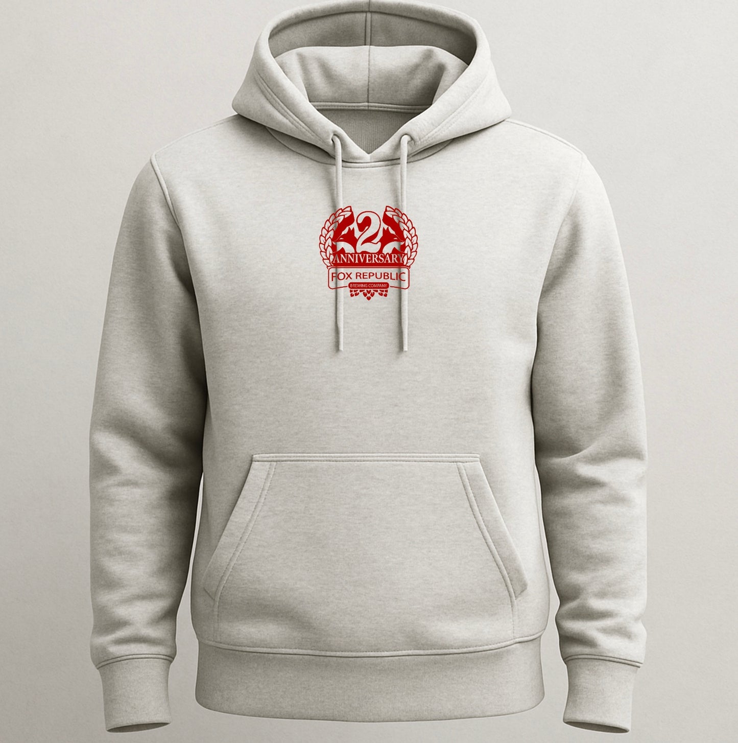Fox Republic Brewing Co: 2nd Anniversary (Large, Centered Logo, Red)