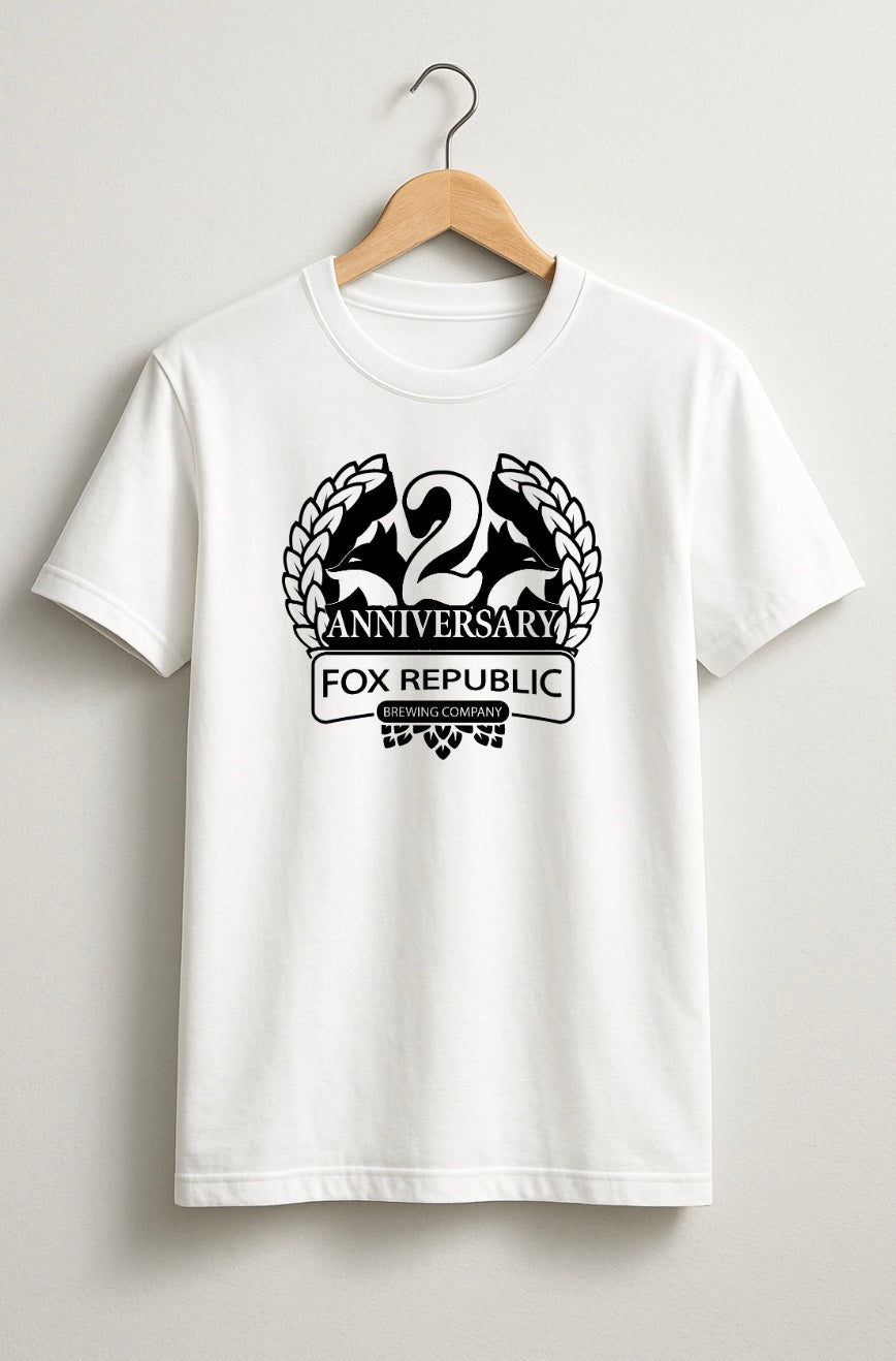 Fox Republic Brewing Co: 2nd Anniversary (Large, Centered Logo, Red)