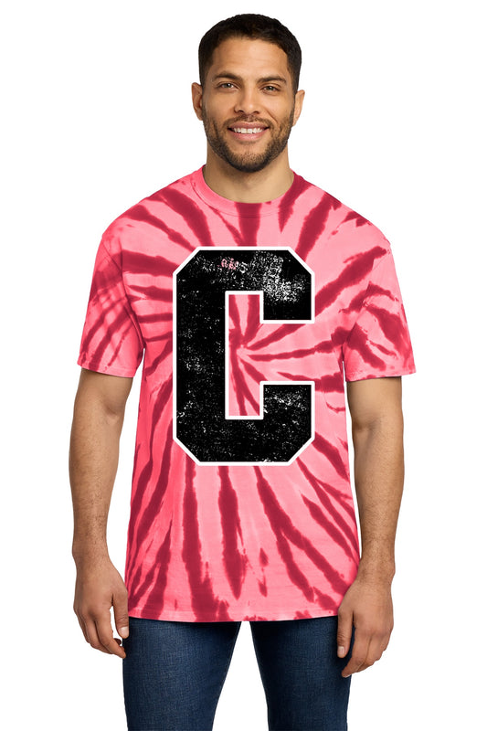 Channahon Spiritwear: Big Letter Red TieDye