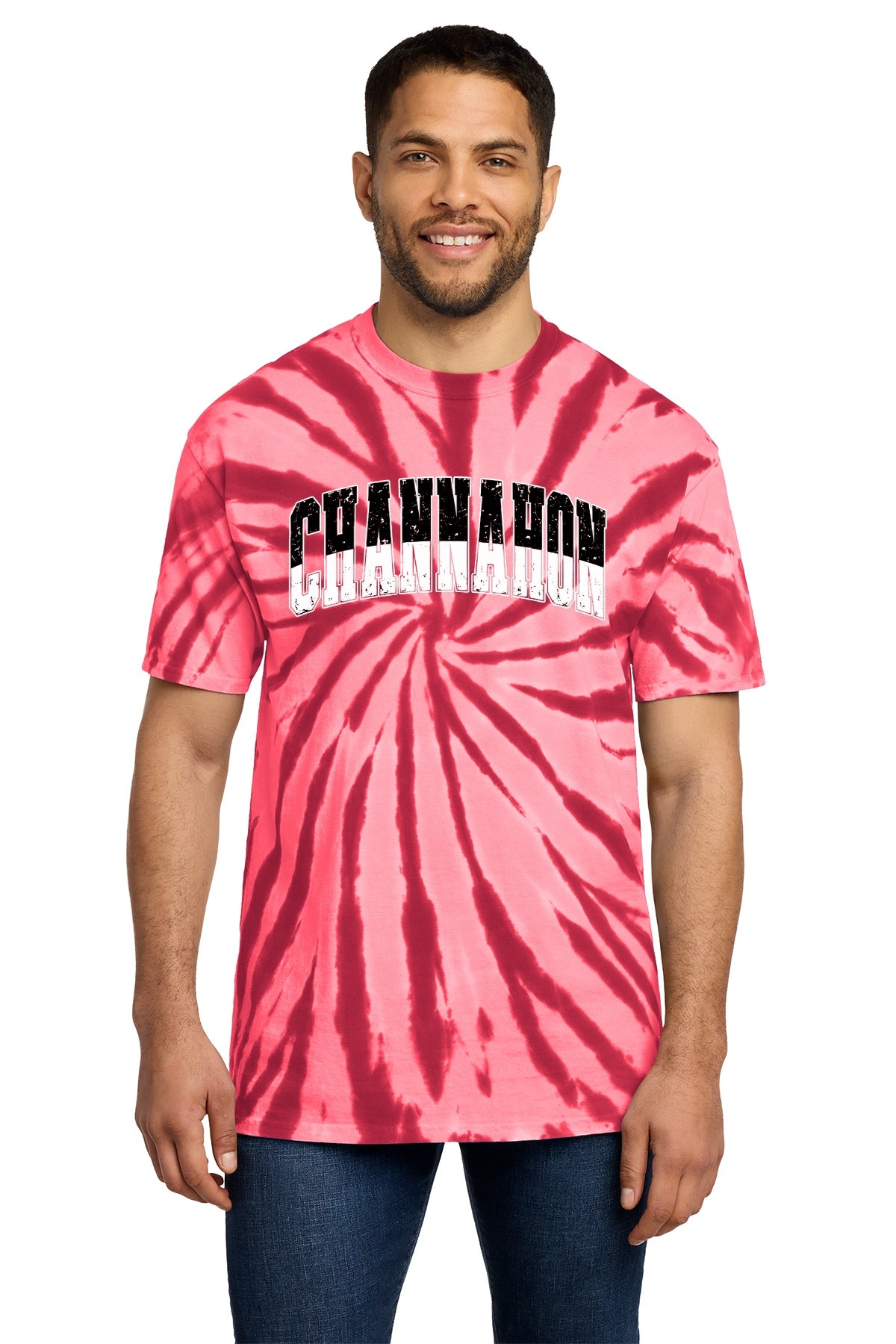 Channahon Spiritwear: Varsity Split Red TieDye