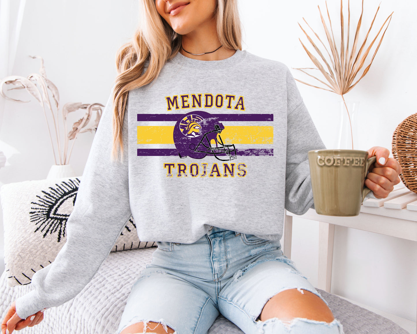 Mendota Spiritwear: Horizontal Bars - Football Helmet (Port & Company)