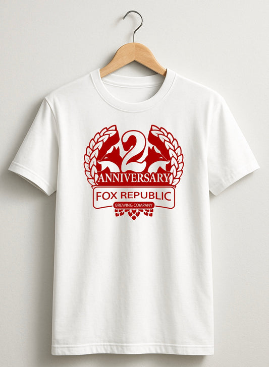Fox Republic Brewing Co: 2nd Anniversary (Large, Centered Logo, Red)