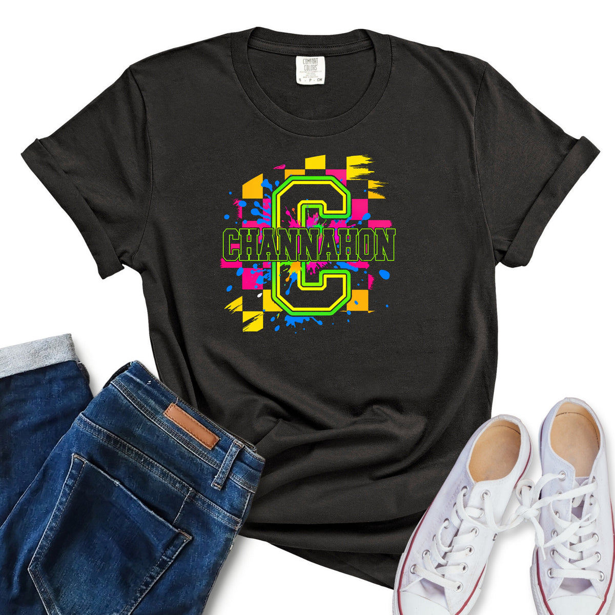 Channahon Spiritwear: Splattered Checkered (Port & Company)